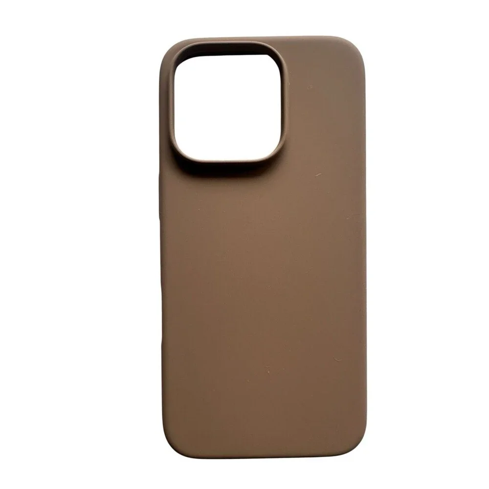Ornarto Phone Case iPhone 16 Pro Slim Liquid Silicone Rubber Case Light Brown